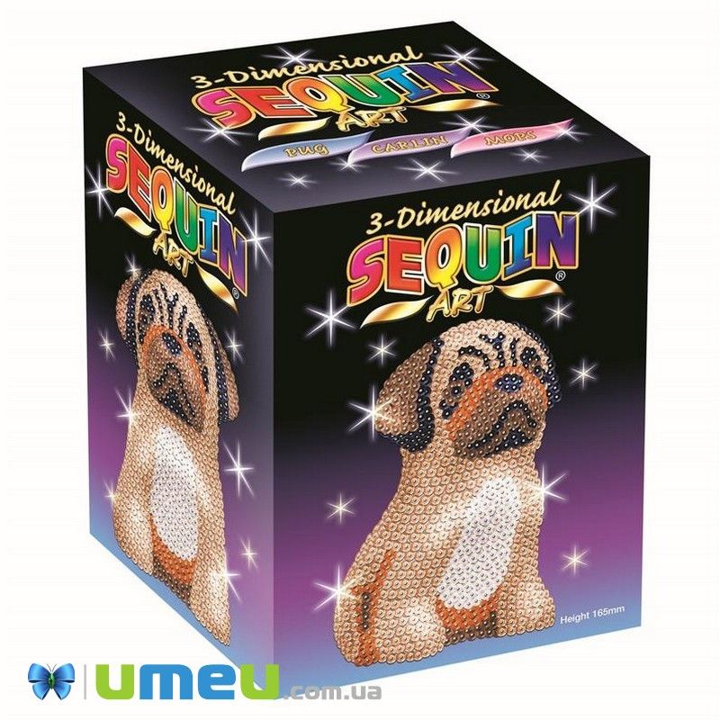 Набор для творчества Sequin Art 3D Большой Лили Мопс (DIF-043480)