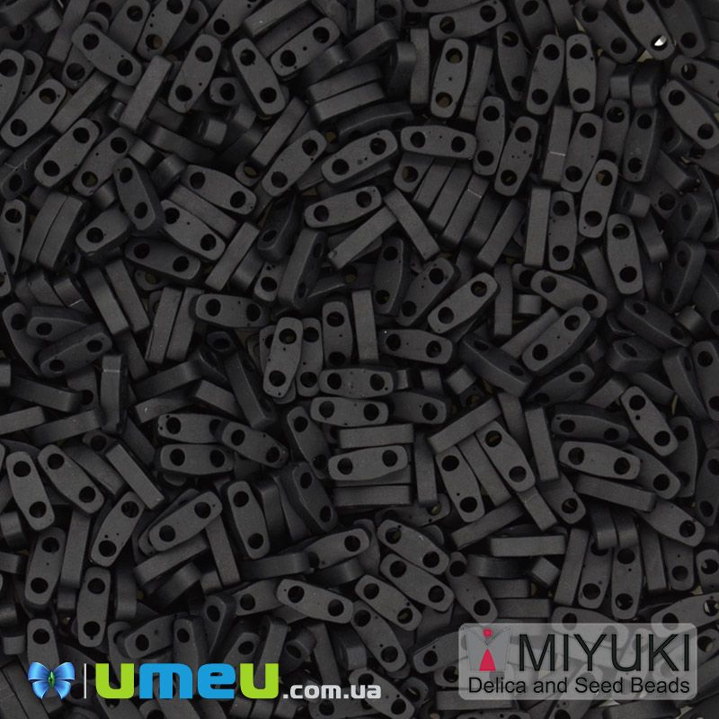 Бисер японский Miyuki QUARTER TILA №401F, 5х1,2 мм, Черный матовый (BIS-046089)