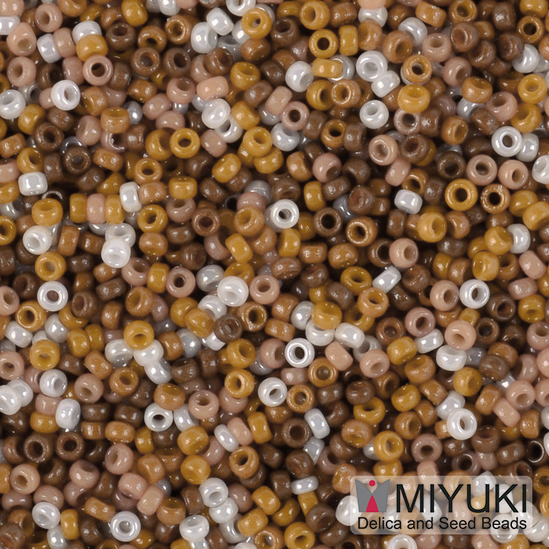 Бісер японський Miyuki круглий RR 15/0 №MIX21, Мікс коричневий (BIS-051215)