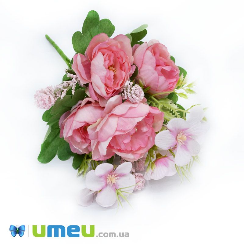 Букет пионов с ромашками, 32 см, Коралловый (DIF-045843)