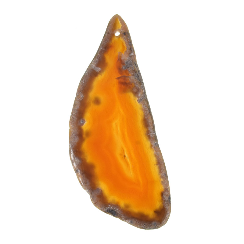 Зріз Агата, Червоно-коричневий, 75х31 мм (POD-022086)