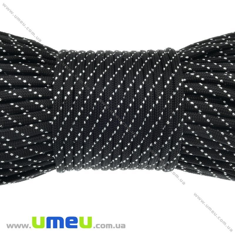 Шнур паракорд семіжільний меланж 4 мм, Чорний (LEN-012239)
