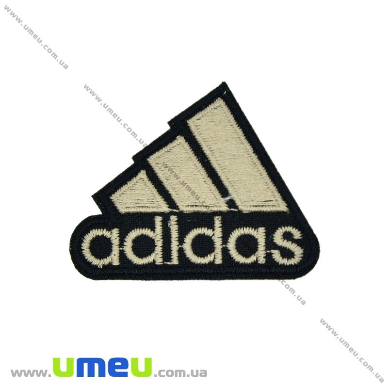 Термоаплікація Adidas, 5,5х4,5 см, Бежева (APL-029966)