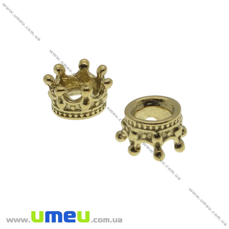 Намистина з нержавіючої сталі Корона, 10,5х6 мм, Золото (STL-035090)