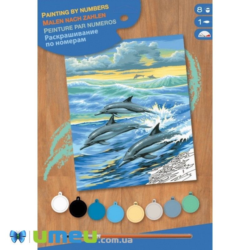 Набір для творчості Sequin Art PAINTING BY NUMBERS JUNIOR Дельфіни (DIF-043466)