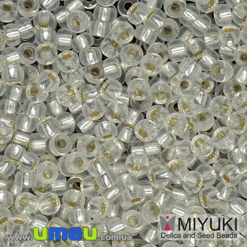 Бісер японський Miyuki круглий RR 10/0 №01, Сріблястий (BIS-036709)