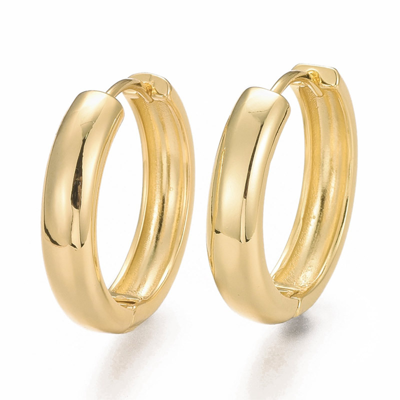 Сережки-кільця Huggie Позолота 18 kt, 24,5х24х5 мм (OSN-053099)