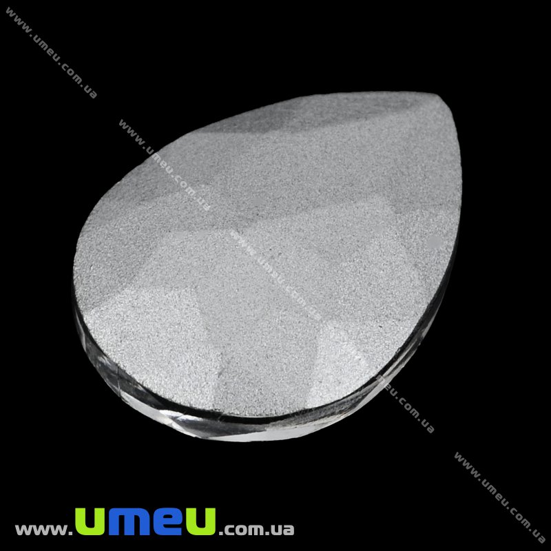Ріволі скляний, Крапля гранована, 18х13 мм, Шампань (KAB-009452)