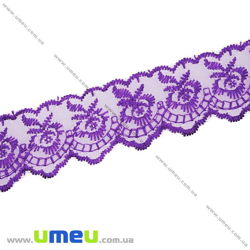Кружево органза Яблочко, 40 мм, Фиолетовое (LEN-010443)
