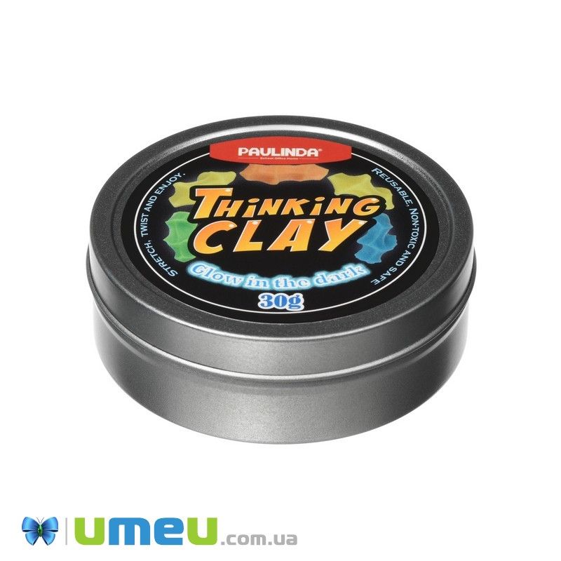 Розумний пластилін Paulinda Thinking Clay Світиться в темряві 30г (жовтий) (DIF-043403)