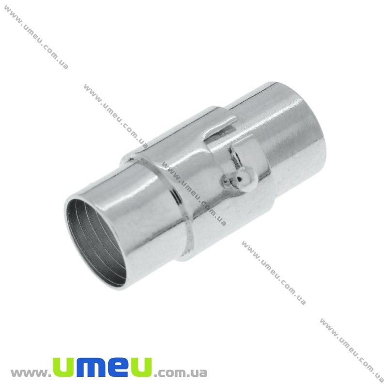 Замок магнітний для вклеювання шнура, Темне срібло, 18х9 мм (ZAM-024232)