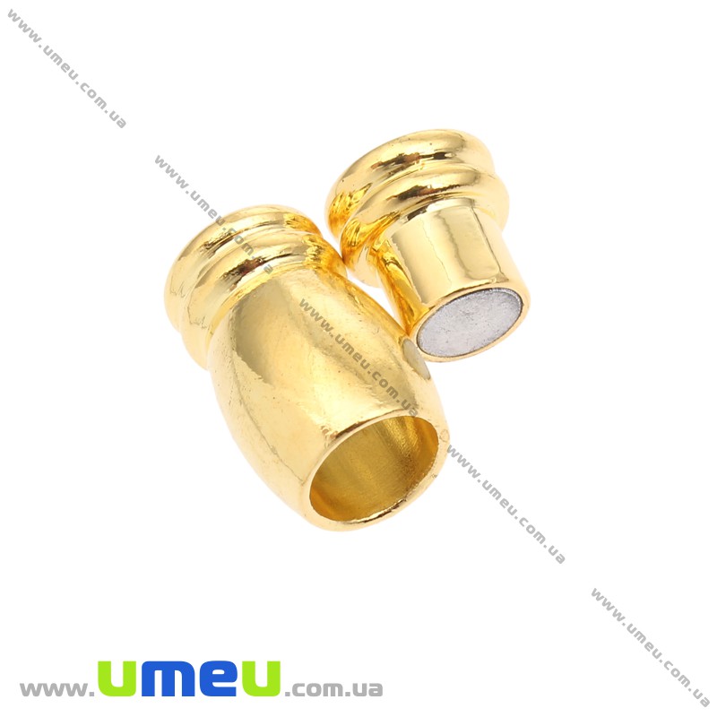 Замок магнітний для вклеювання шнура, Золото, 17х9 мм (ZAM-020091)