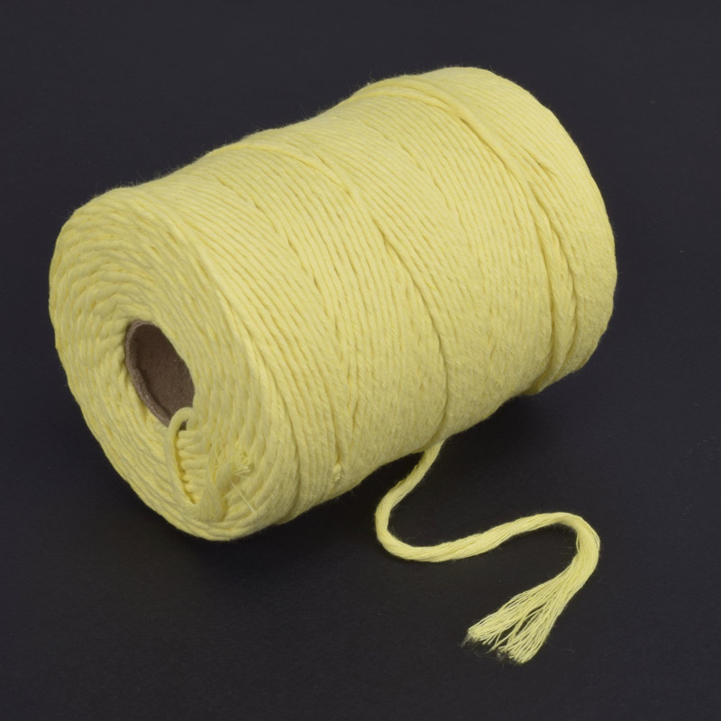Шнур для макраме бавовняний, 2-3 мм, Жовтий (LEN-062995)
