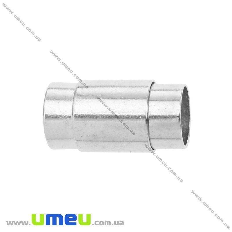 Замок магнітний для вклеювання шнура, Темне срібло, 18х9 мм (ZAM-020087)