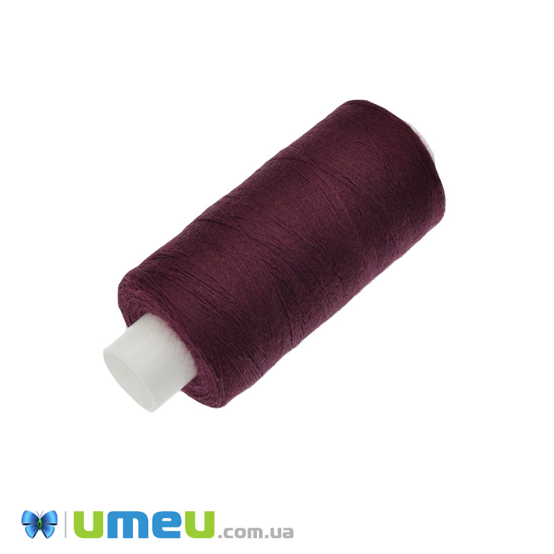 Нитка поліестерова KIWI №40/2, col.123, Бордова темна, 366 м (MUL-046697)