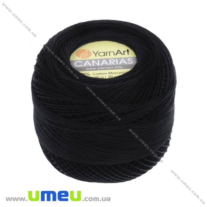 Пряжа YarnArt Canarias 20 г, 203 м, Чорна 9999 (YAR-022922)
