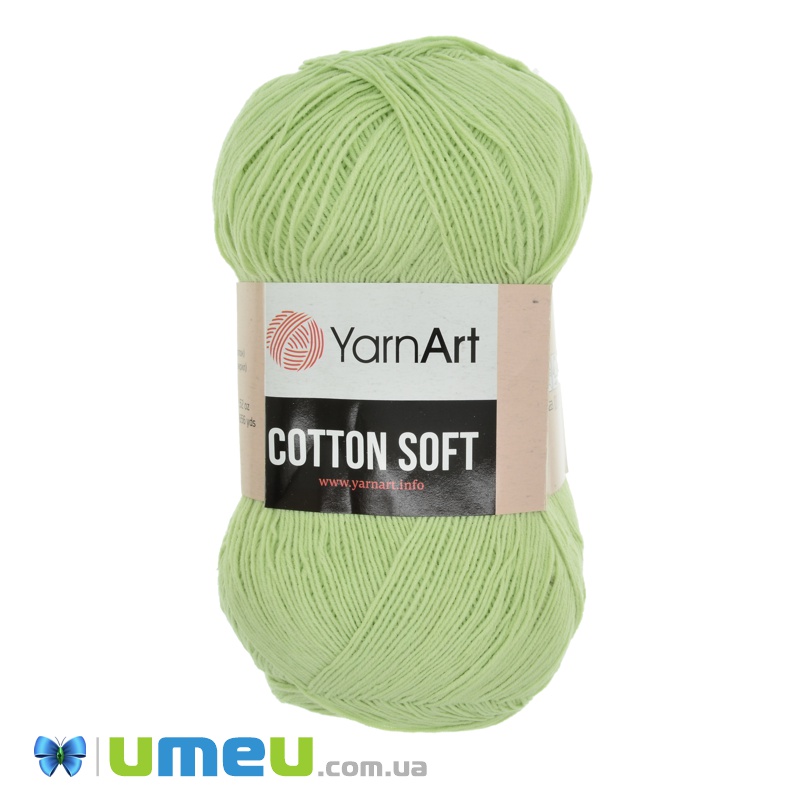 Пряжа YarnArt Cotton Soft 100 г, 600 м, Салатова 11 (YAR-038334)