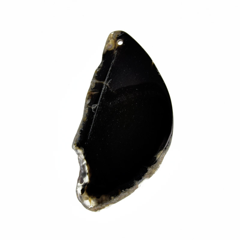 Зріз Агата, Чорний, 68х35 мм (POD-032558)