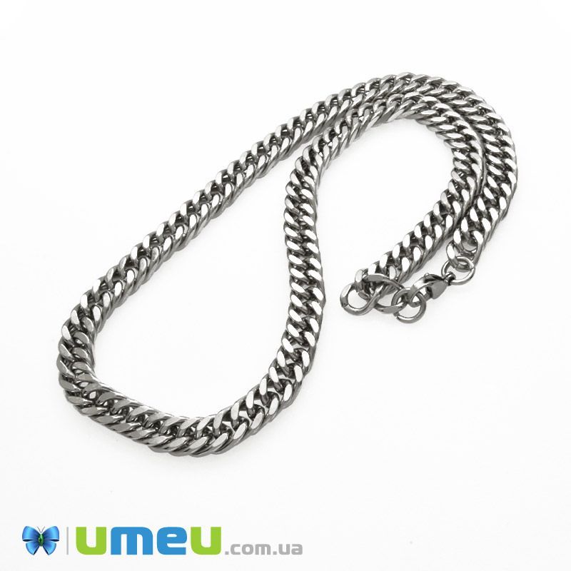 Основа на шию з нерж. ст., Темне срібло, 9 мм, 50 см (STL-049649)