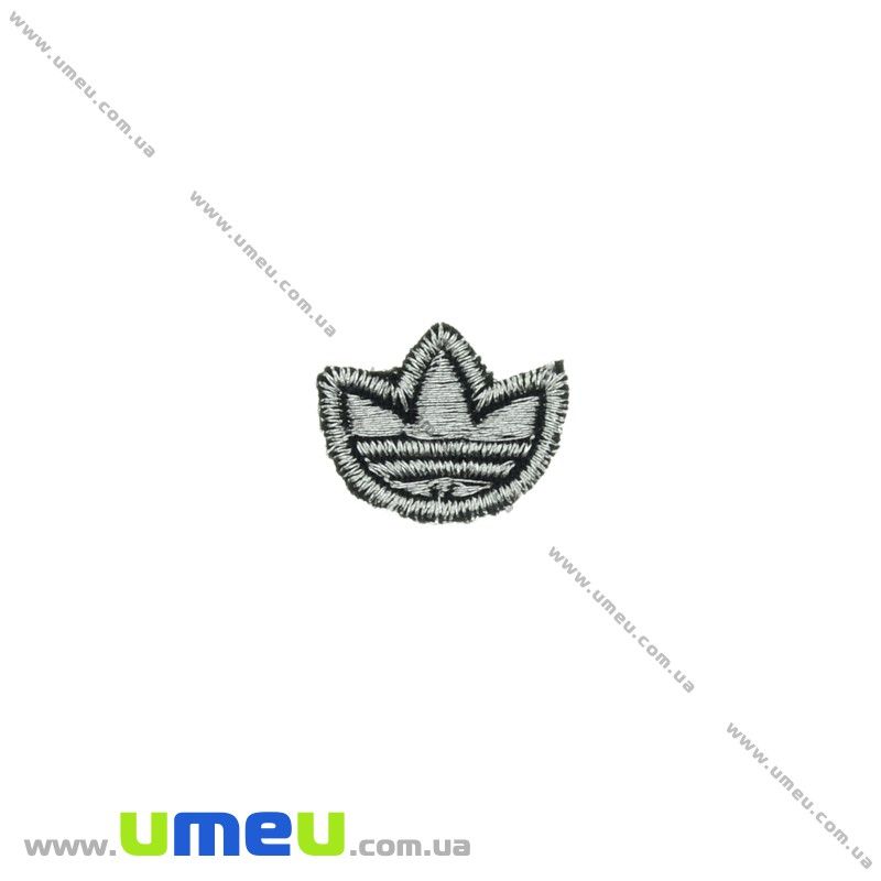 Термоаплікація Adidas, 2х1,5 см, Срібляста (APL-024772)