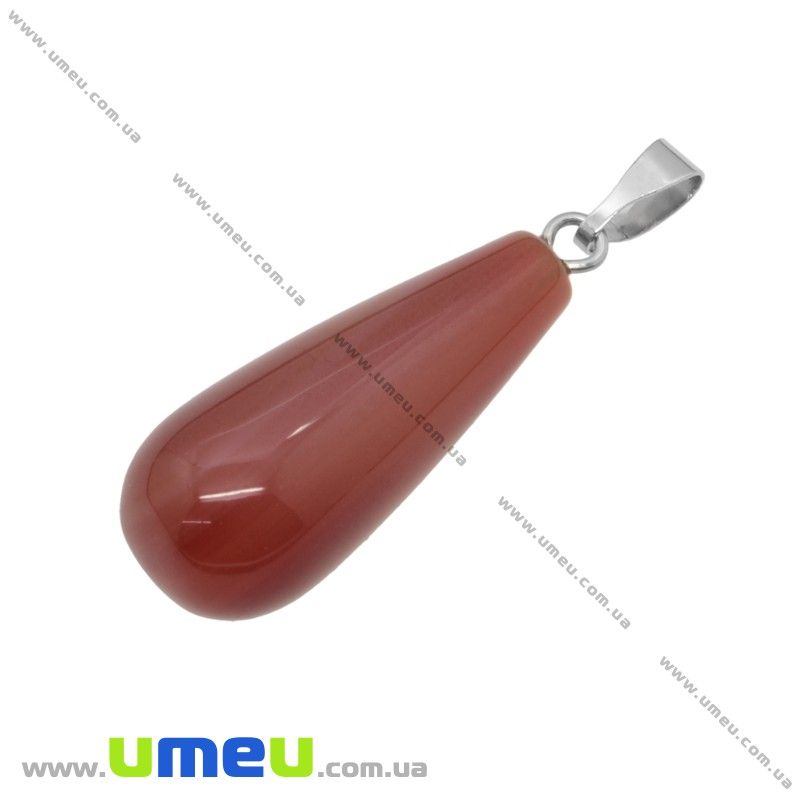 Підвіска Крапля з натурального каменю, Агат, 34х10 мм (POD-009320)