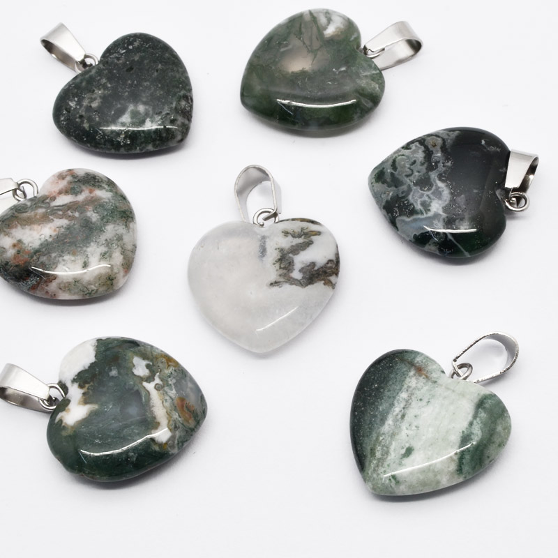Підвіска Серце, Натур. камінь Агат індійський, 20х20 мм (POD-054340)