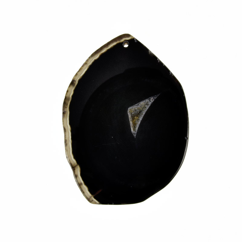 Зріз Агату, Чорний, 63х47 мм (POD-032545)
