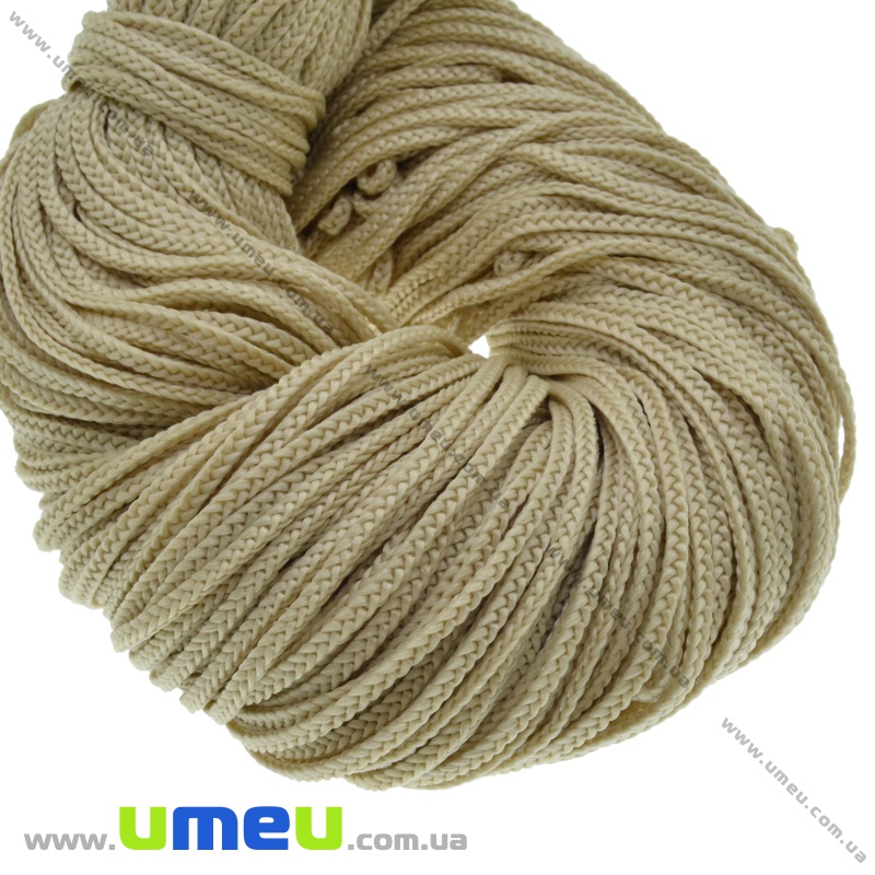 Полипропиленовый шнур плоский, 2,5 мм, Бежевый (LEN-036799)