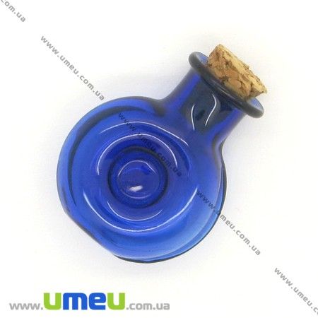 Скляна баночка Кругла, Синя, 25х19 мм (DIF-006706)