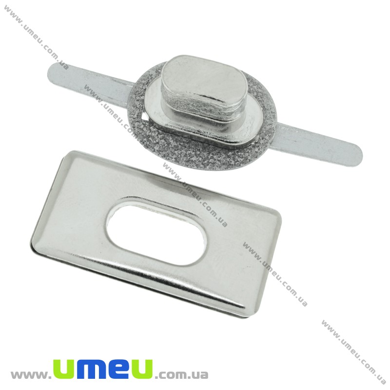 Замок для сумки поворотний, 35х18 мм, Темне срібло (BAG-002392)