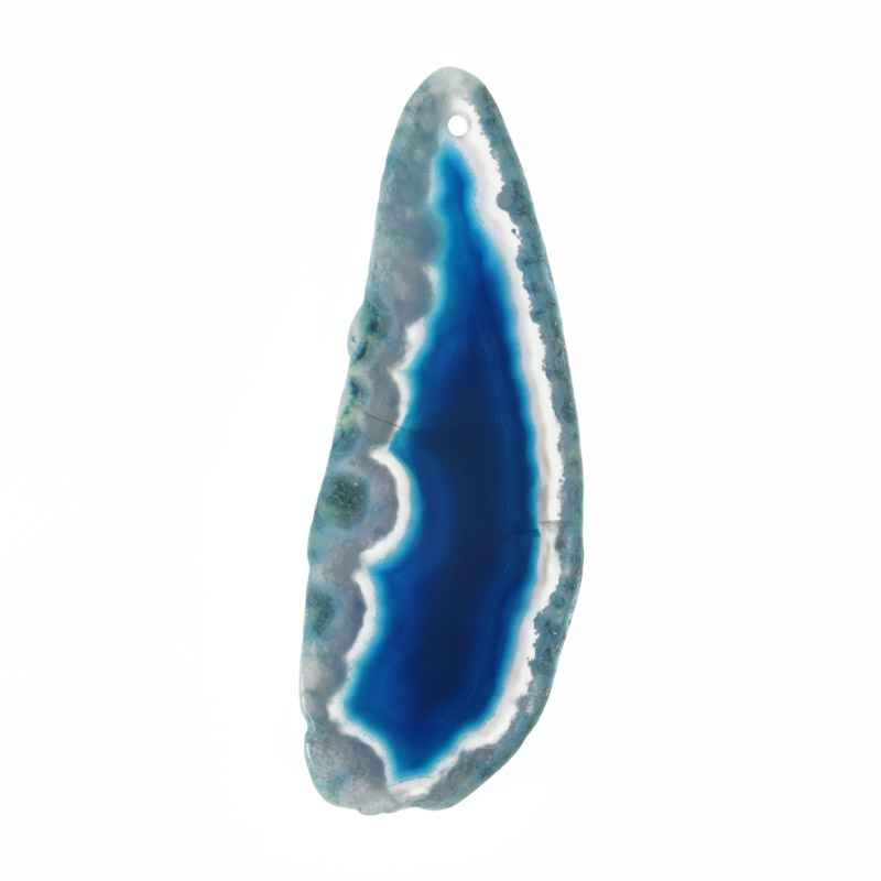Зріз Агату, Синій, 75х27 мм (POD-032451)