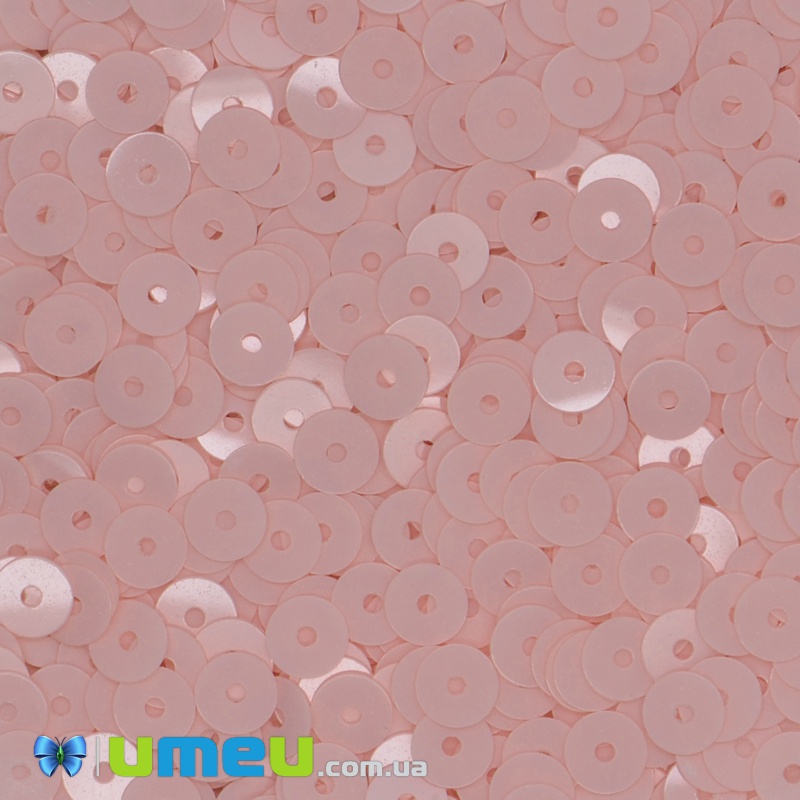 Паєтки Італія круглі плоскі, 4 мм, Рожеві №3344 Rosa Baby Opaline (PAI-039113)