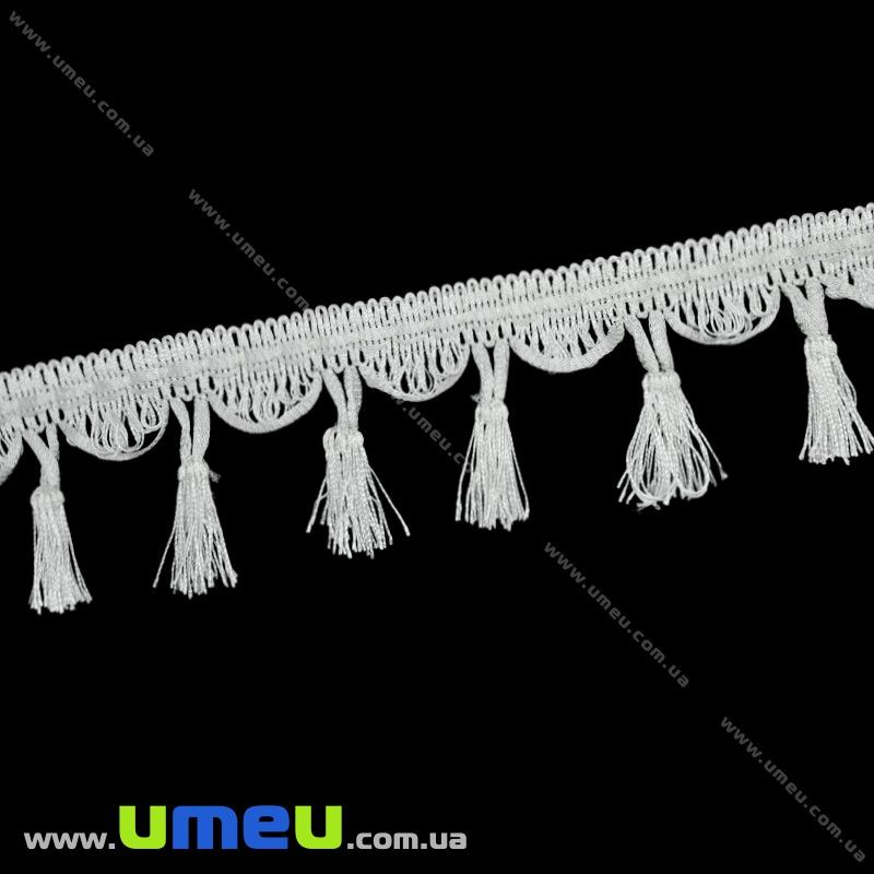 Бахрома з пензликами, Біла, 70 мм (LEN-017882)