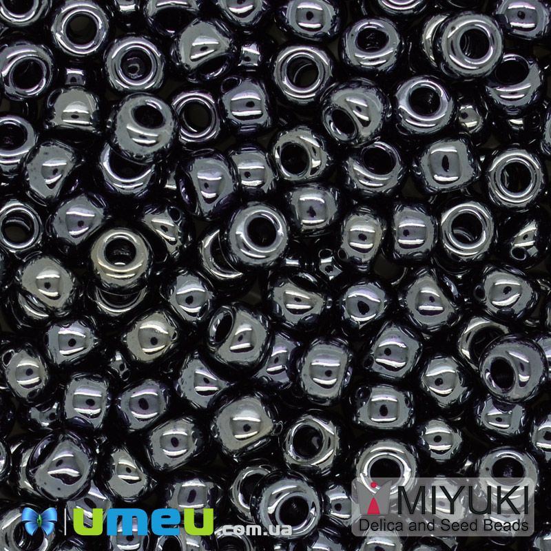 Бісер японський Miyuki круглий RR 6/0 №451, Мокрий асфальт (BIS-046026)