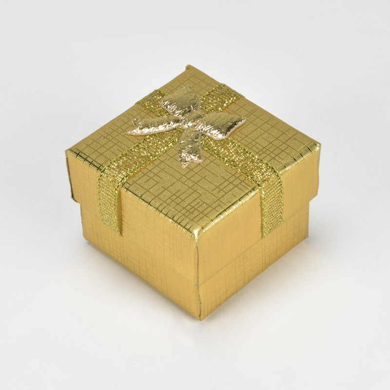 Коробочка Квадратна під каблучку, 4х4х3 см, Золотиста (UPK-023057)