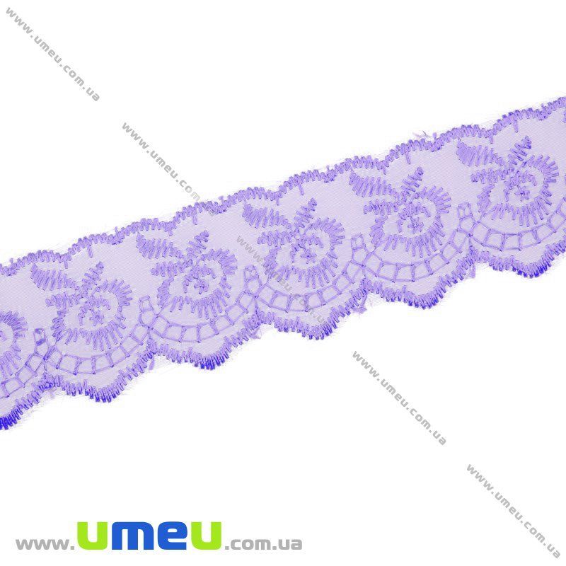 Кружево органза Яблочко, 40 мм, Сиреневое (LEN-010442)