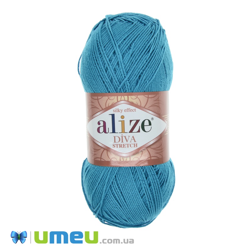 Пряжа Alize Diva Stretch 100 г, 400 м, Блакитна 245 (YAR-038365)