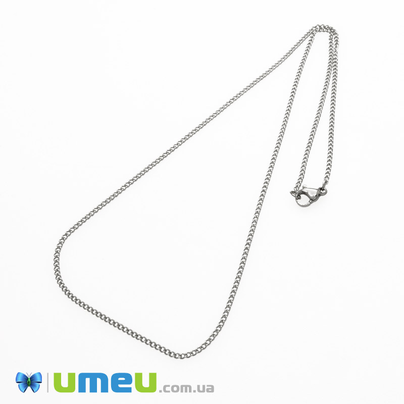 Основа на шию з нерж. ст., Темне срібло, 1,8 мм, 45 см (STL-049606)
