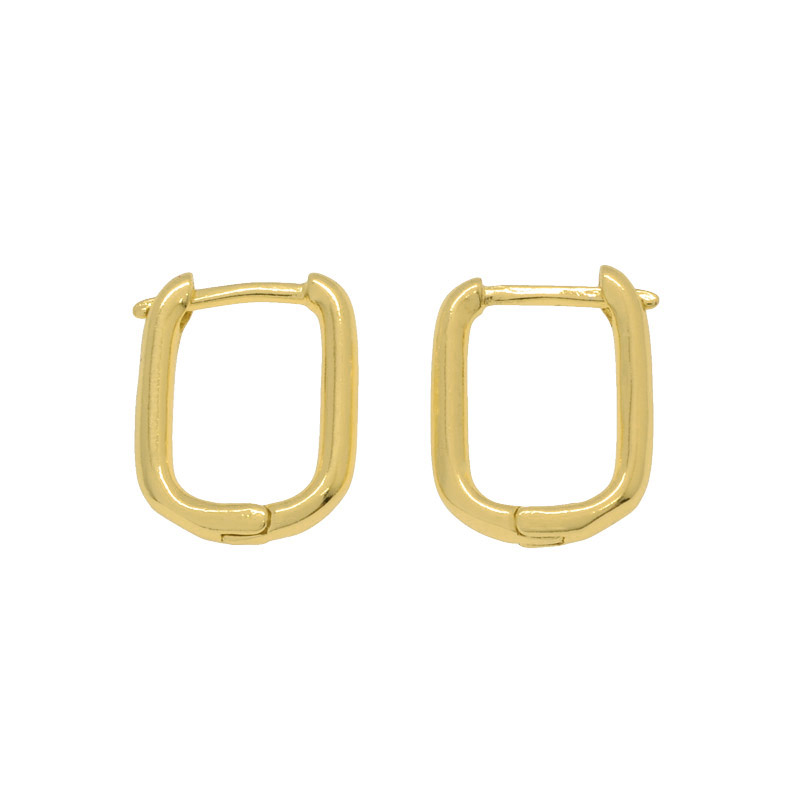 Сережки Huggie, Латунь з покриттям 18 kt, 16х12х2 мм (OSN-053089)