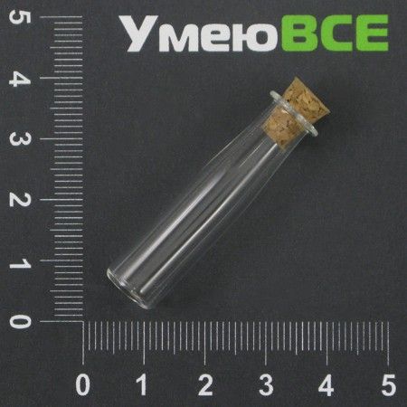 Скляна баночка з пробкою, Прозора, 10х40 мм (DIF-001866)