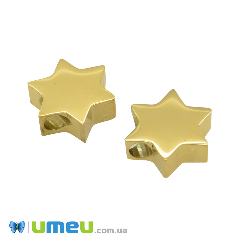 Намистина з нержавіючої сталі Зірочка, 8х8 мм, Золото (STL-044606)