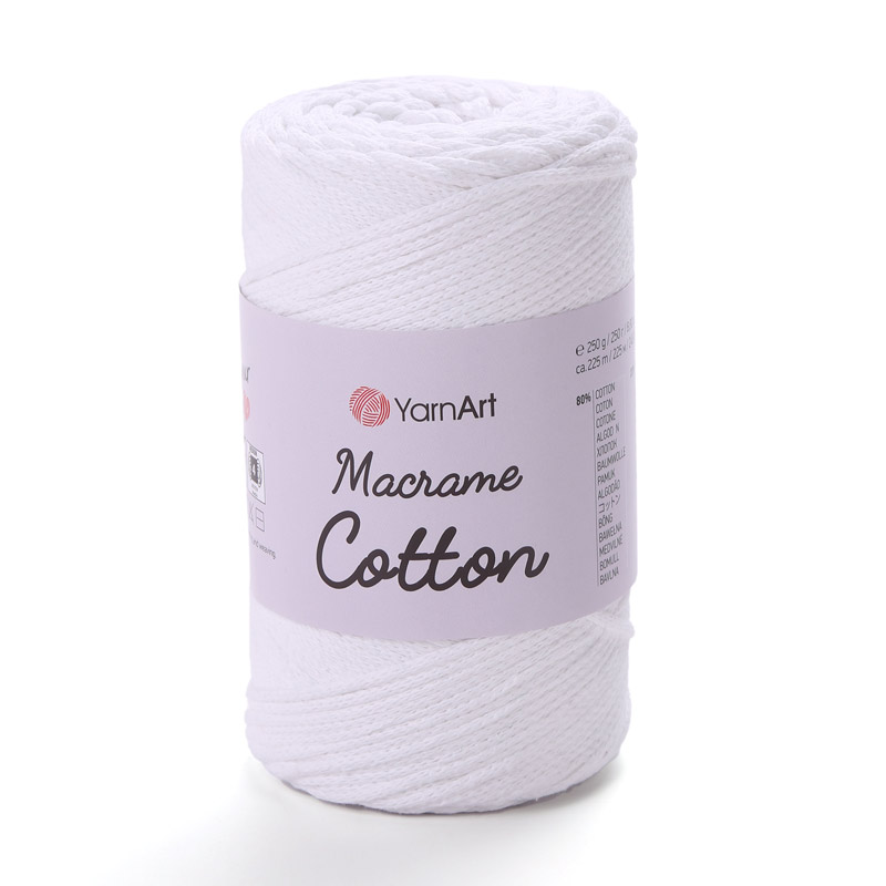 Пряжа YarnArt Macrame Cotton 250 г, 225 м, Белая 751 (YAR-063076)