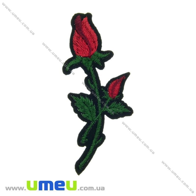 Термоаплікація Роза червона, 10х4 см (APL-024607)