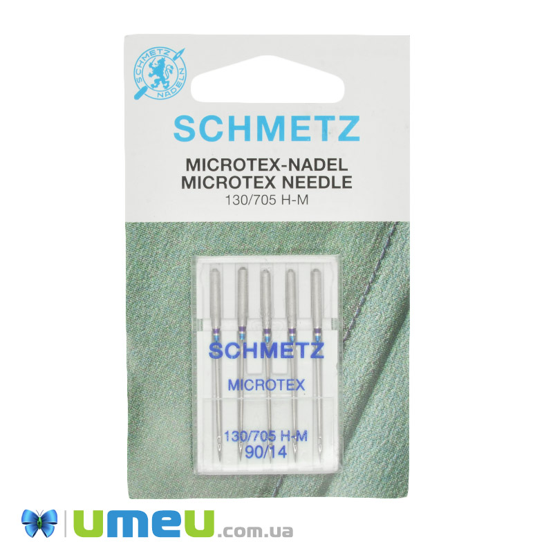 Голки SCHMETZ MICROTEX №90/14 для побутових швейних машин, 5 шт (SEW-043698)