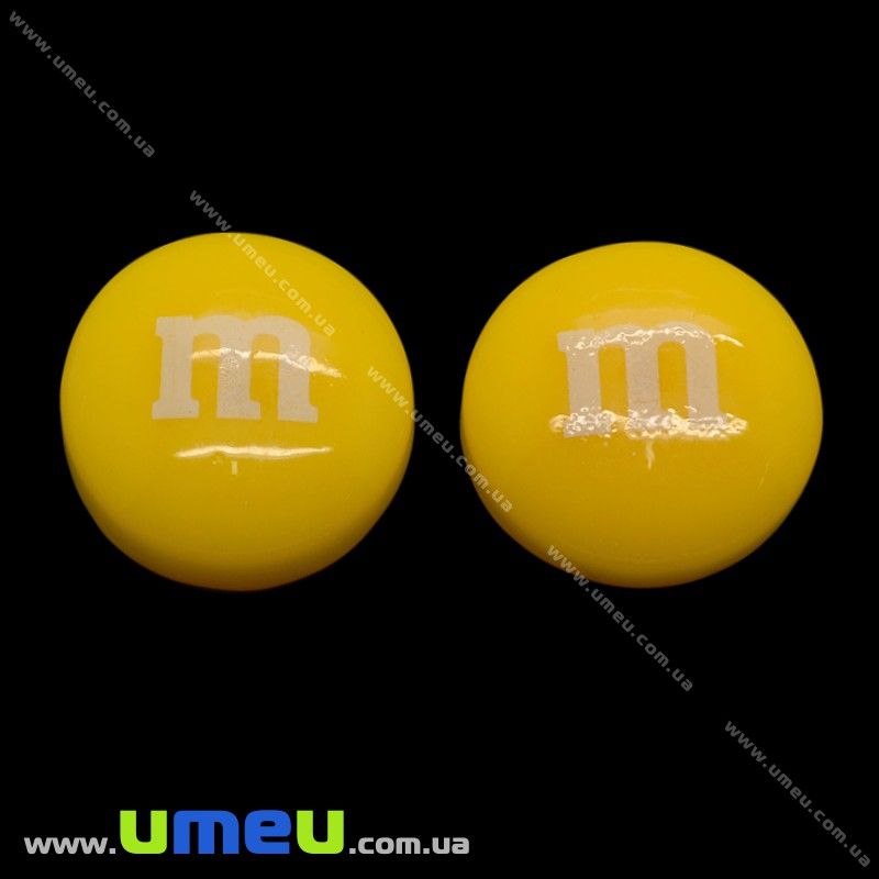 Кабошон з полімерної глини M - M's жовтий, 14 мм (KAB-011711)