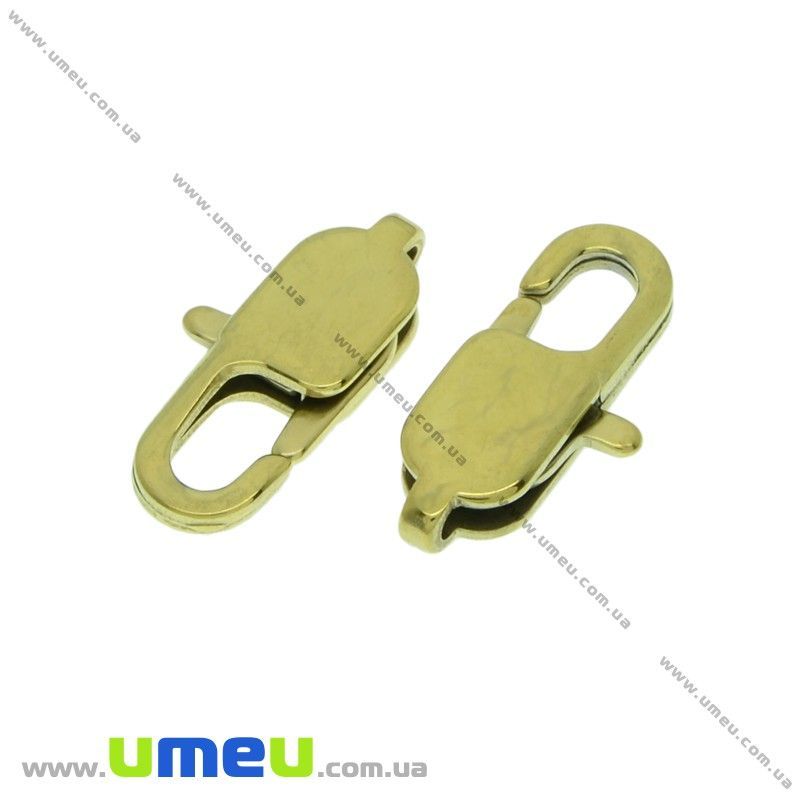 Замок-карабін з нержавіючої сталі, 15х7 мм, Золото (STL-032327)