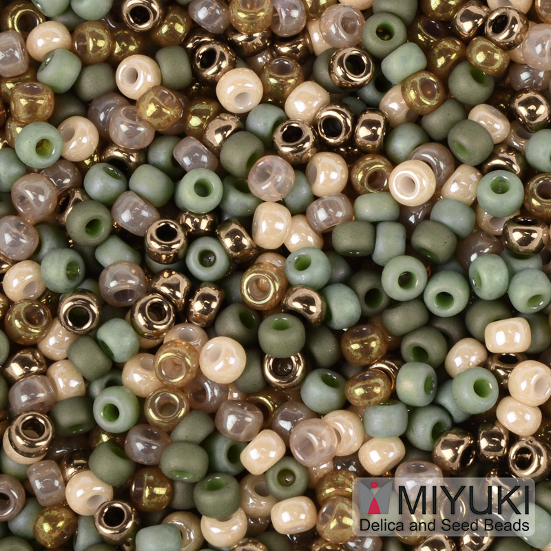 Бісер японський Miyuki круглий RR 8/0 №mix108, Коричнево-зелений (BIS-055973)