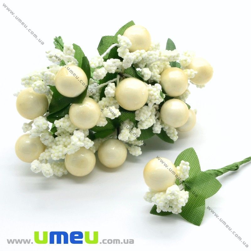 Тычинки на проволоке с ягодкой, Кремовые (DIF-015428)