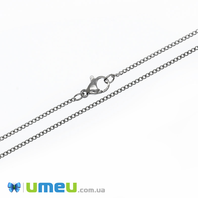 Основа на шию з нерж. ст., Темне срібло, 1,6 мм, 45 см (STL-044624)