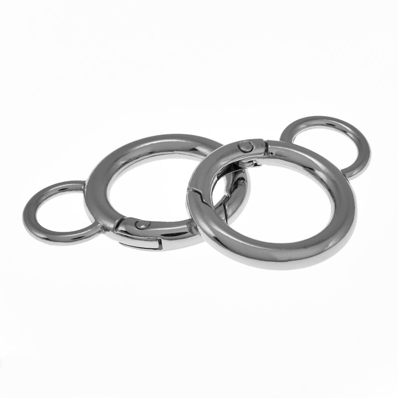 Кільце для сумки металеве, 38х28 мм, Темне срібло (BAG-058427)